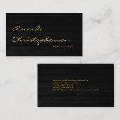 Motif de bois Script Cheveux Carte de visite (Devant / Derrière)