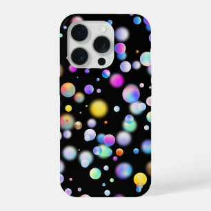 Motif de boules flottantes 3D. Fond noir