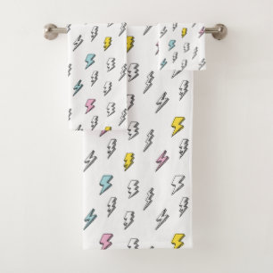 Motif de boulon de foudre à doodle mignon