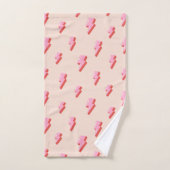 Motif de boulon de foudre rose (Serviette à main)