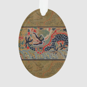 Motif de broderie en soie de dragon chinois antiqu