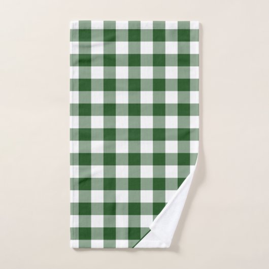 Motif de Buffle blanc vert monogramme (Serviette à main)