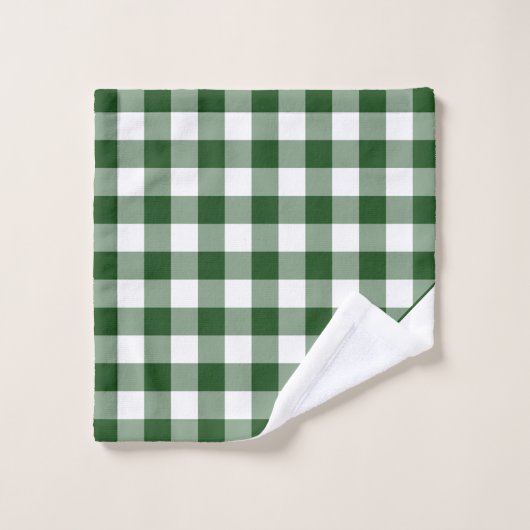 Motif de Buffle blanc vert monogramme (Gant de toilette)
