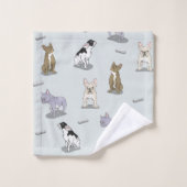 Motif de bulldog français (Gant de toilette)
