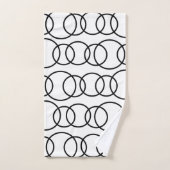 Motif de bulles de cercles noirs et blancs (Serviette à main)
