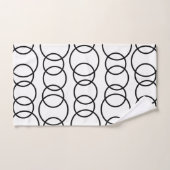 Motif de bulles de cercles noirs et blancs (Serviette à main)