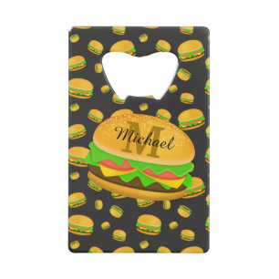 Motif de burger délicieux cool et amusant Monogram