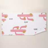 Motif de cactus à fleurs d'aquarelle transparente. (Serviette de bain)