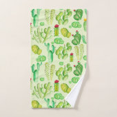 Motif de cactus à l'aquarelle (Serviette à main)