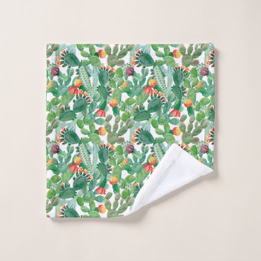 Motif de cactus d'aquarelle (Gant de toilette)