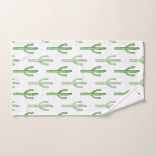 Motif de cactus d'aquarelle (Serviette à main)