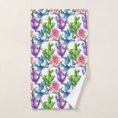 Motif de cactus de fleur sauvage d'aquarelle (Serviette à main)