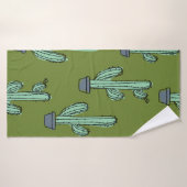 Motif de cactus dessiné à la main (Serviette de bain)