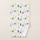 Motif de cactus et de lamas (Serviette à main)