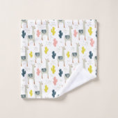 Motif de cactus et de lamas (Gant de toilette)
