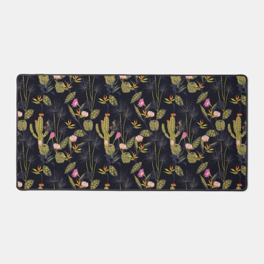 Motif de cactus nocturne d'été foncé (Recto)