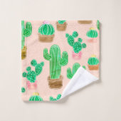 Motif de cactus pointillés (Gant de toilette)