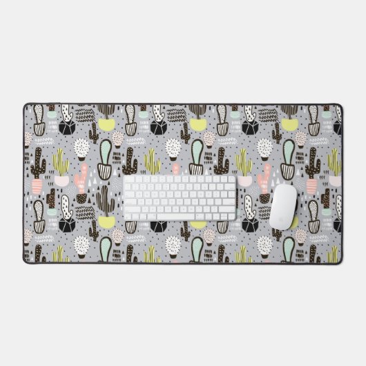 Motif de cactus texturés à la main (Clavier et souris)