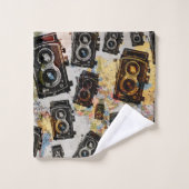 Motif de caméra Vintage voyage (Gant de toilette)