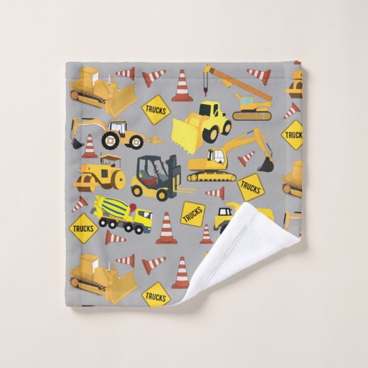 Motif de camions de construction (Gant de toilette)
