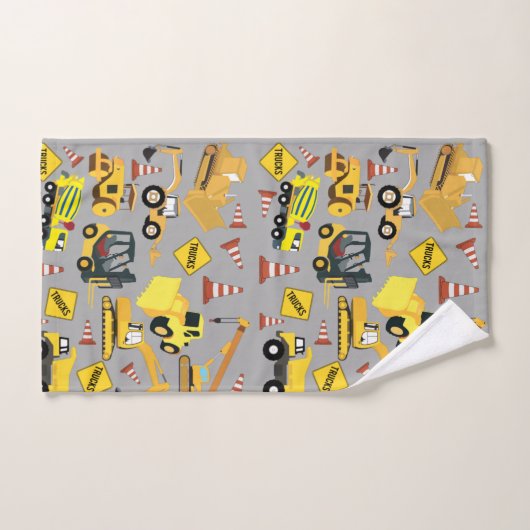 Motif de camions de construction (Serviette à main)