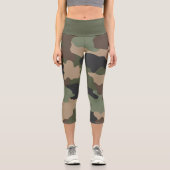 Motif de Camouflage de Woodland Leggings de Capri (Recto)