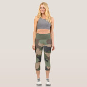 Motif de Camouflage de Woodland Leggings de Capri (Recto)