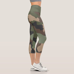 Motif de Camouflage de Woodland Leggings de Capri