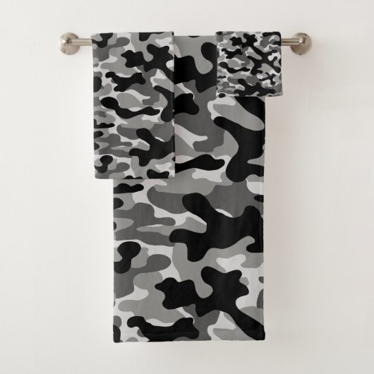Motif de camouflage moderne noir et gris (En situation)