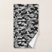 Motif de camouflage moderne noir et gris (Serviette à main)