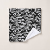 Motif de camouflage moderne noir et gris (Gant de toilette)