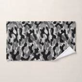 Motif de camouflage moderne noir et gris (Serviette à main)