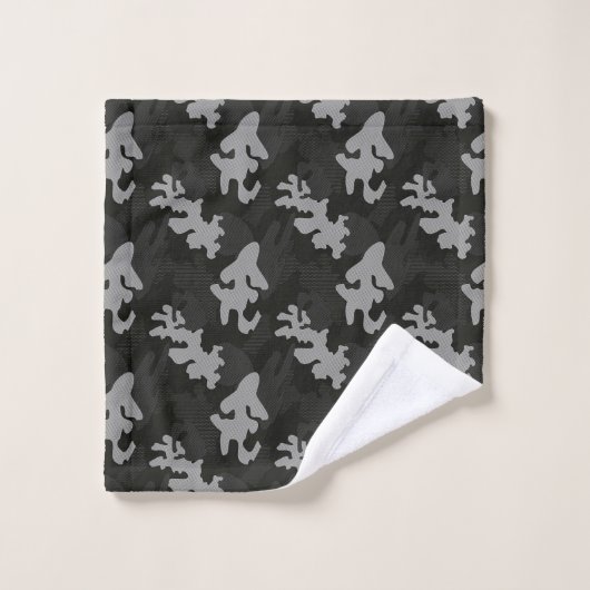 Motif de camouflage noir (Gant de toilette)