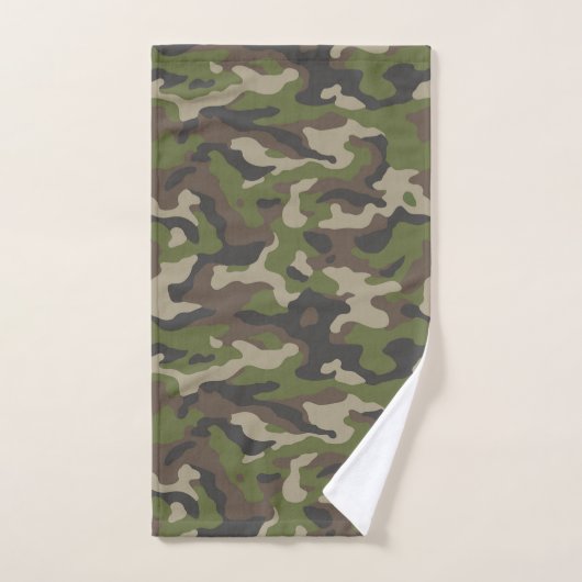 Motif de camouflage vert (Serviette à main)