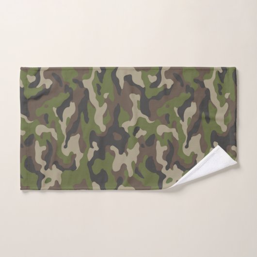 Motif de camouflage vert (Serviette à main)