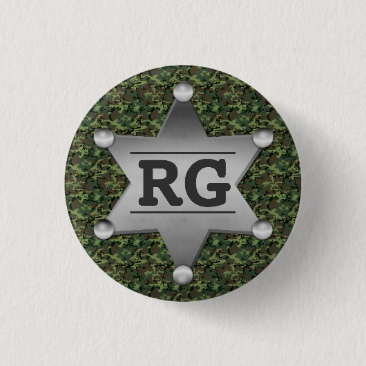 Motif de camouflage vert Sheriff Badge Monogramme (Devant)