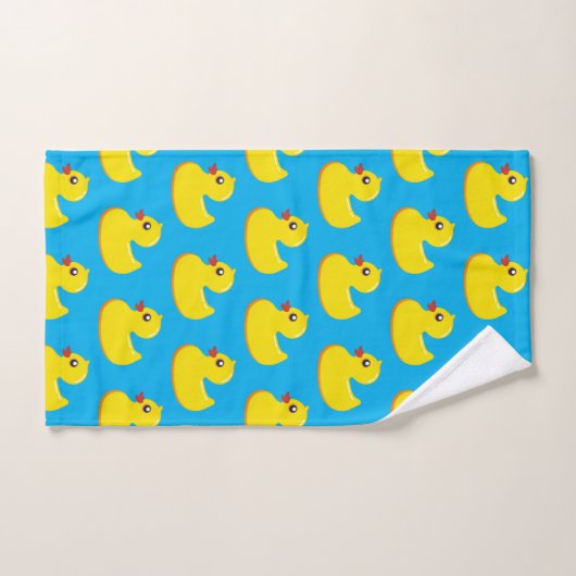 motif de canard en caoutchouc jaune (Serviette à main)