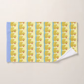 Motif de caneton mignon sur fond jaune clair (Serviette à main)