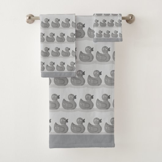 Motif de caneton mignon sur gris argent clair (En situation)