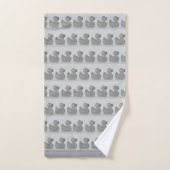 Motif de caneton mignon sur gris argent clair (Serviette à main)