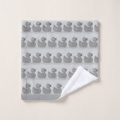 Motif de caneton mignon sur gris argent clair (Gant de toilette)