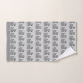 Motif de caneton mignon sur gris argent clair (Serviette à main)