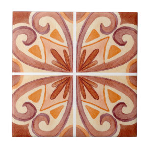 Motif de carreau en terre cuite espagnole Talavera