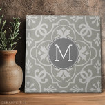 Motif de carreaux agricoles Monogramme personnalis<br><div class="desc">Un design populaire avec des couleurs neutres et une zone pour ajouter vos monogrammes ou votre nom. Couleurs et motifs tendance pour votre maison. Si vous devez ajuster les initiales, cliquez sur le bouton personnaliser et apporter des modifications.</div>