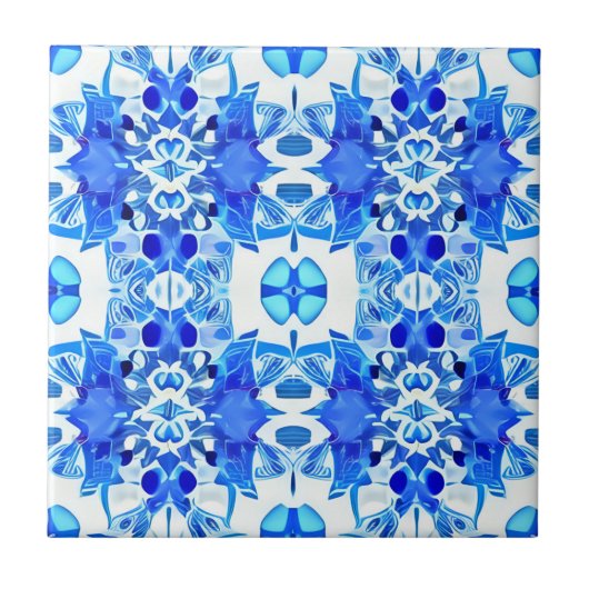 Motif de carreaux Bleu et Blanc Cobalt (Devant)
