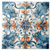 Motif de carreaux bleu et orange (Devant)