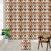 Motif de carreaux Brown et blanc unique À damiers