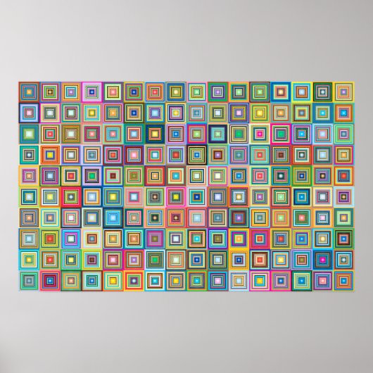 Motif de carreaux colorés rétro amusant | Poster (Devant)