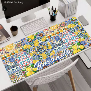 Motif de carreaux méditerranéens orange chic