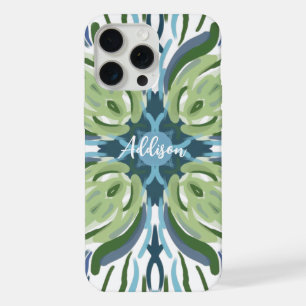 Motif de carreaux vintage abstrait bleu vert blanc